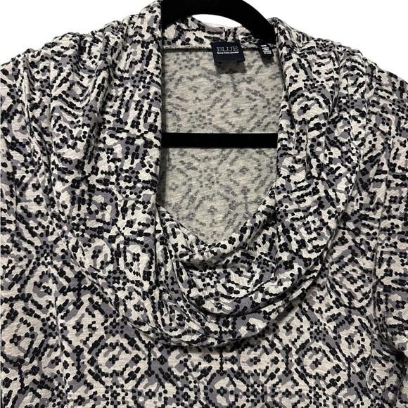 Blue Saks Fifth Avenue Draped Hooded Tunic Sweater Black and Gray with Pockets M - Picture 10 of 10